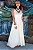 Vestido Malha Longo Alças Ajustáveis Offwhite - Imagem 1