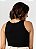 Regata Cropped Malha Canelada Preta - Imagem 4