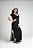 Vestido Malha Fenda Lateral Preto e Offwhite - Imagem 3