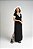 Vestido Malha Fenda Lateral Preto e Offwhite - Imagem 4