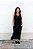 Vestido Malha Canelada Alças Decote V Preto - Imagem 1
