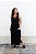 Vestido Malha Canelada Alças Decote V Preto - Imagem 2