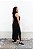 Vestido Malha Canelada Alças Decote V Preto - Imagem 4