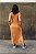 Vestido Malha Canelada Alças Decote V Caramelo - Imagem 4