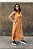 Vestido Malha Canelada Alças Decote V Caramelo - Imagem 3