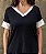Blusa Detalhe Manga e Gola Preta - Imagem 2