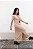 Vestido Malha Básico com Fenda Lateral Nude - Imagem 3