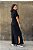 Vestido Malha Básico com Fenda Lateral Preto - Imagem 2