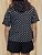 Blusa Evasê Gola Canoa Poá Preto - Imagem 4