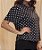 Blusa Evasê Gola Canoa Poá Preto - Imagem 3