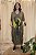 Vestido Malha Gola V Oliva Cactus Sônia - Imagem 1