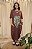 Vestido Malha Gola V Marrom Costela Sônia - Imagem 2