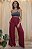 Calça Pantalona Canelada Bordô - Imagem 2