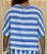 Blusa Morcego Manga Curta Listra Azul - Imagem 3