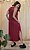 Vestido Malha Canelada Alças Midi Bordô - Imagem 3