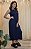Vestido Malha Canelada Alças Midi Marinho - Imagem 2