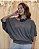 Blusa Morcego Ombro Vazado Grafite - Imagem 2