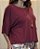 Blusa Ampla Decote V Bordô - Imagem 3