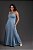 Vestido Malha Longo Alças Ajustáveis Azul - Imagem 1
