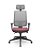 Cadeira Plaxmetal Brizza Presidente Com Apoio de Cabeça Tela Cinza Base Nylon Piramidal Slider Assento Vinil - Imagem 9
