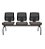 Longarina 3 Lugares Brizza Plaxmetal Tela Preta Assento Com Revestimento em Vinil - Imagem 6