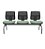Longarina 3 Lugares Brizza Plaxmetal Tela Preta Assento Com Revestimento em Vinil - Imagem 11