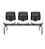 Longarina 3 Lugares Brizza Plaxmetal Tela Preta Assento Com Revestimento em Vinil - Imagem 13