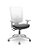 Cadeira Plaxmetal Flash Presidente Tela Branca Base Italia Cinza Back System Braços Reguláveis Cinza Assento Vinil - Imagem 4