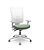 Cadeira Plaxmetal Flash Presidente Tela Branca Base Italia Cinza Back System Braços Reguláveis Cinza Assento Vinil - Imagem 12