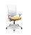 Cadeira Plaxmetal Flash Presidente Tela Branca Base Italia Cinza Back System Braços Reguláveis Cinza Assento Vinil - Imagem 13