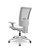 Cadeira Plaxmetal Flash Presidente Tela Branca Base Italia Cinza Back System Braços Reguláveis Cinza Assento Vinil - Imagem 3