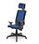 Cadeira Presidente Brizza Plaxmetal Tela Azul Base Standard Back System Assento Vinil - Imagem 3
