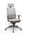 Cadeira Presidente Brizza Grafite Plaxmetal Base Nylon Cinza Tela Cinza Slider Poliéster Braços 3D - Imagem 1