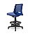 Cadeira Caixa Alta Beezi Plaxmetal Base Com Sapatas Encosto Azul Assento Vinil - Imagem 3