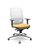 Cadeira Plaxmetal Brizza Presidente Grafite Tela Branca Base Aluminio Slider Braços 3D Assento Vinil - Imagem 13