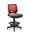Cadeira Caixa Alta Beezi Plaxmetal Base Nylon Com Sapatas Encosto Vermelho Assento Vinil - Imagem 4