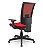 Cadeira Plaxmetal Flash Presidente Base Standard Back System Tela Vermelha Assento Poliéster - Imagem 3