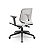 Cadeira Beezi Plaxmetal Com Braços Reguláveis Encosto Branco Assento Em Vinil Base Nylon Piramidal - Imagem 3