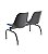 Longarina de 2 Lugares Quick Plaxmetal Preta Com Assento Estofado Vinil - Imagem 3