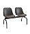 Longarina de 2 Lugares Quick Plaxmetal Preta Com Assento Estofado Vinil - Imagem 4