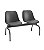 Longarina de 2 Lugares Quick Plaxmetal Preta Com Assento Estofado Vinil - Imagem 8