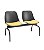 Longarina de 2 Lugares Quick Plaxmetal Preta Com Assento Estofado Vinil - Imagem 14
