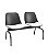 Longarina de 2 Lugares Quick Plaxmetal Preta Com Assento Estofado Vinil - Imagem 15