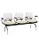 Longarina 3 Lugares Beezi Plaxmetal Encosto Branco Com Braços Pés Cromado Assento Em Vinil - Imagem 5