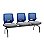 Longarina 3 Lugares Beezi Plaxmetal Encosto Azul Assento Vinil - Imagem 12
