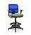 Cadeira Caixa Alta Brizza Plaxmetal Encosto Em Tela Azul Back System com Braços Assento em Poliéster - Imagem 9