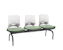 Longarina 3 Lugares Beezi Plaxmetal Encosto Branco Assento Vinil - Imagem 14