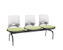 Longarina 3 Lugares Beezi Plaxmetal Encosto Branco Assento Vinil - Imagem 20