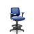 Cadeira Caixa Beezi Plaxmetal Encosto Azul Com Braços Base Standard Assento Vinil - Imagem 8