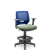 Cadeira Caixa Beezi Plaxmetal Encosto Azul Com Braços Base Standard Assento Vinil - Imagem 13